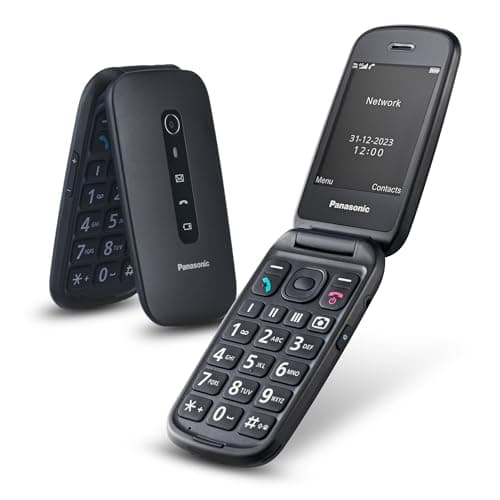 Panasonic KX-TU550EXB 4G Essentials Clamshell Handy für Senioren, 1,2 MP Kamera, Seniorentelefon mit großem 2,8 Zoll Display, 300 Stunden Standby-Zeit, Schwarz