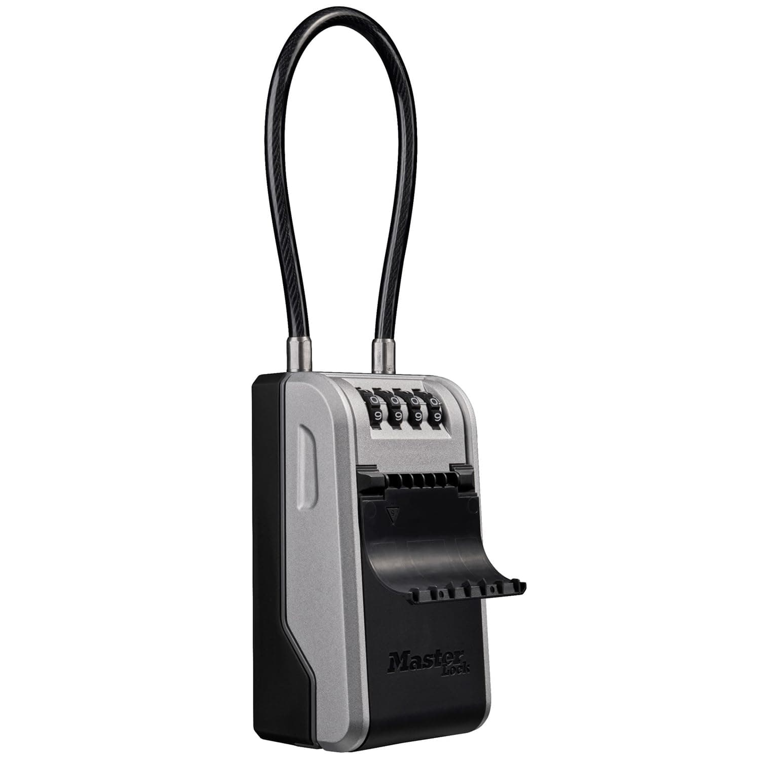 Master Lock Schlüsseltresor mit neuem innovativen Design, flexiblem Kabelbügel, großem Fassungsvermögen und hoher Sicherheit, Aussen, 19.6 x 7.6 x 5.6 cm, Schlüsselsafe