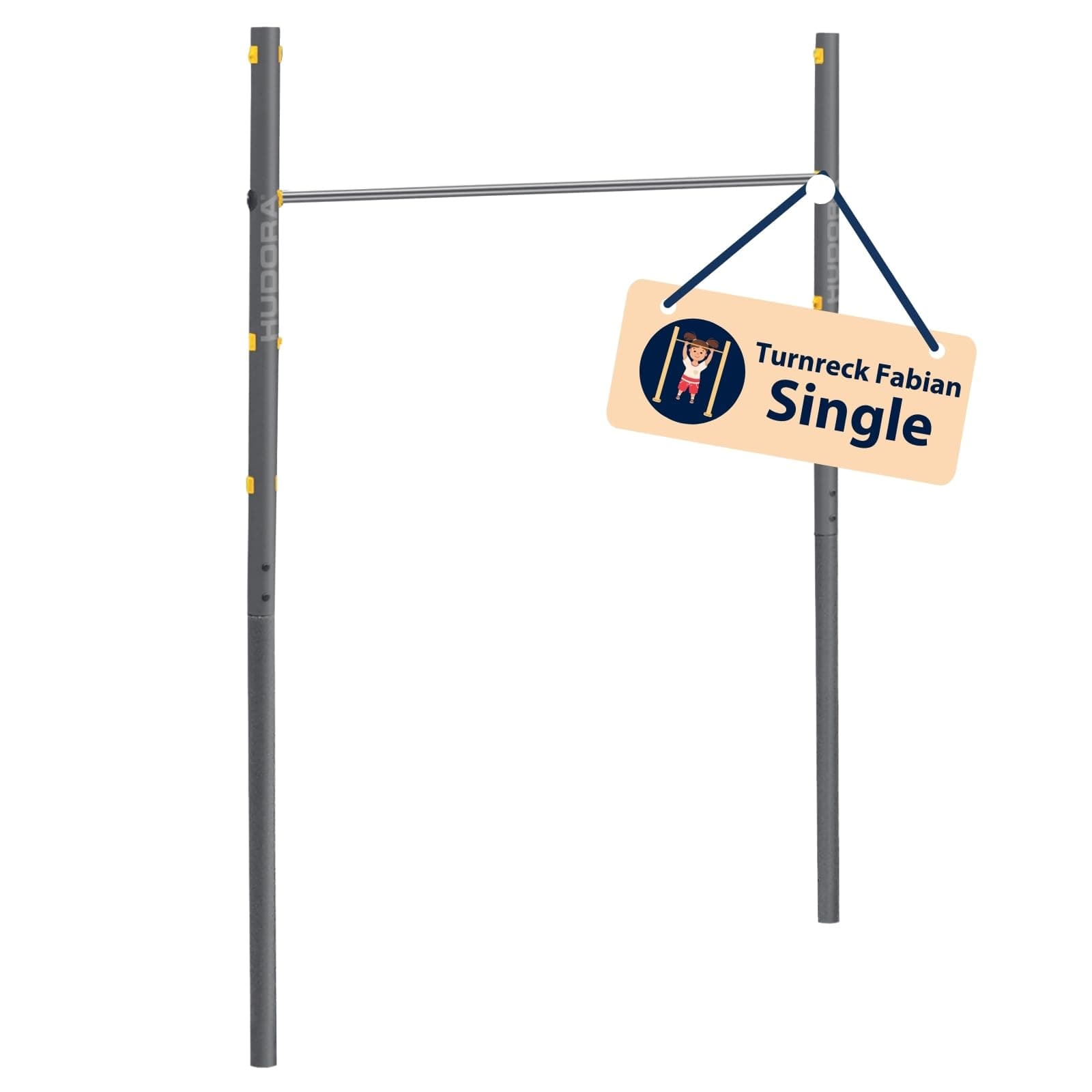 HUDORA Turnreck Fabian Standard/Pro - einfache/doppelte Turnstange für Kinder & Erwachsene - 4-fach höhenverstellbare Gymnastikstange - belastbare Outdoor-Fitnessstange für bis zu 100kg