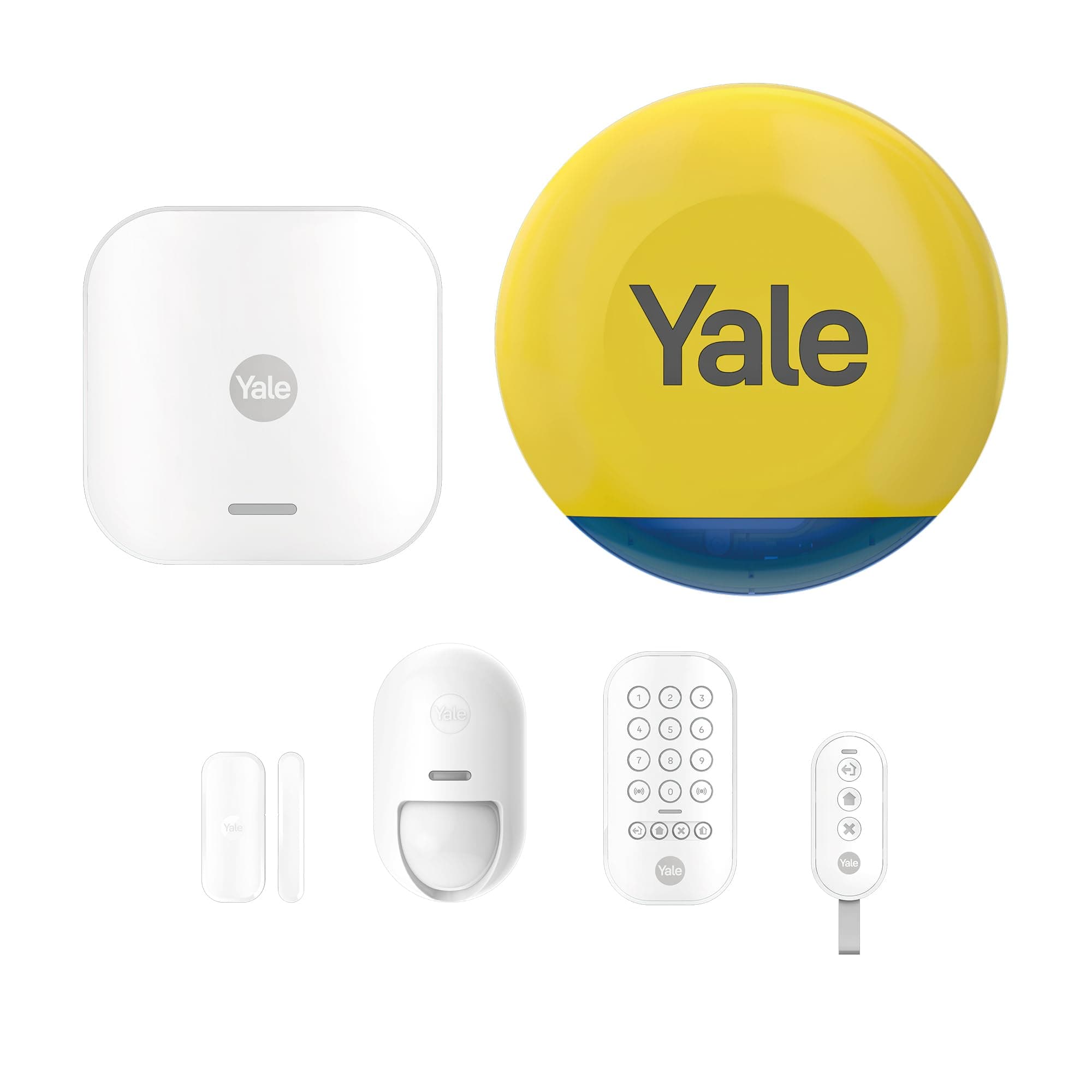 Yale - Smart Alarm Siren Kit - 6 Stück - Aktivieren, Teilaktivieren, Deaktivieren - Steuerung von 4 Sicherheitsbereichen - Echtzeitalarm - Yale Horizon+ Technologie 1km Reichweite - Yale Home App