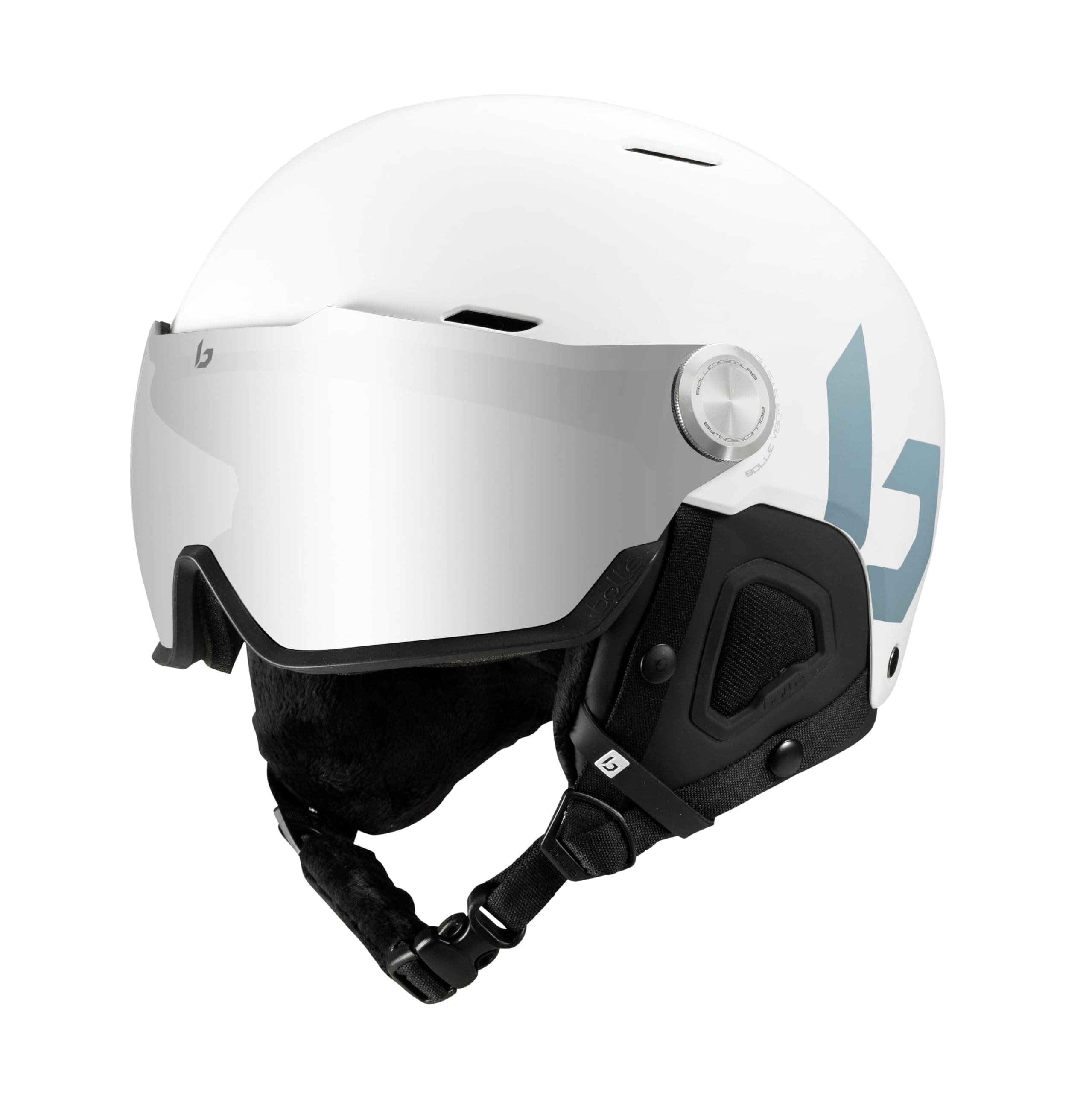 Bolle Might Visor | Ski-Helm mit integrierter Visier | Hochfeste ABS-Schutzkappe | Optimale Belüftung | Abnehmbare Ohrpolster | Anti-Beschlag- und Kratzschutz