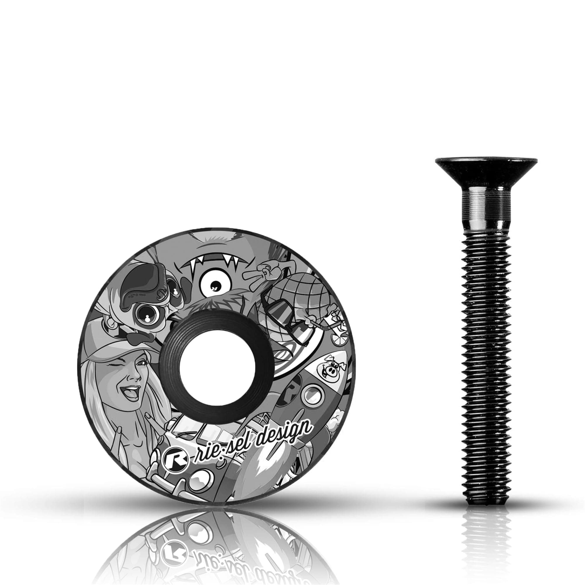 Riesel Design 1x stem:Cap Ahead Kappe aus Carbon inkl. Aluminium Schraube für Rennrad, Cyclocrosser & Mountainbike/Top Cap MTB/Stylische Vorbau- & Steuersatz Kappe für Gabelschäfte mit 1 1/8‘‘