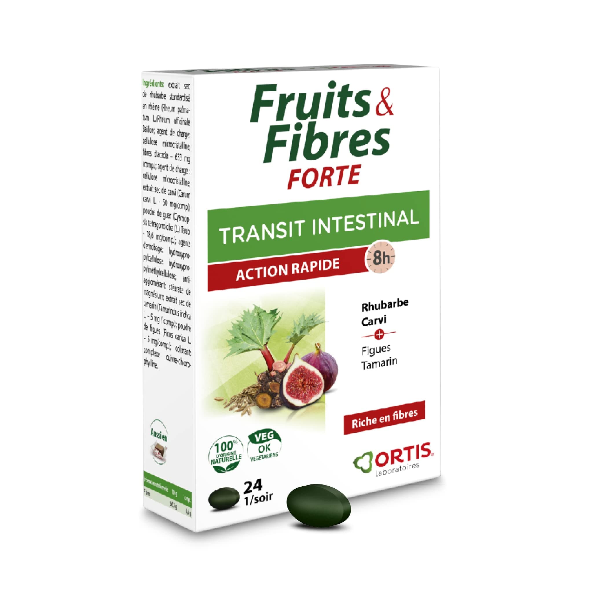 Ortis Frutta&Fibre Forte Integratore Transito Intestinale 24 Compresse