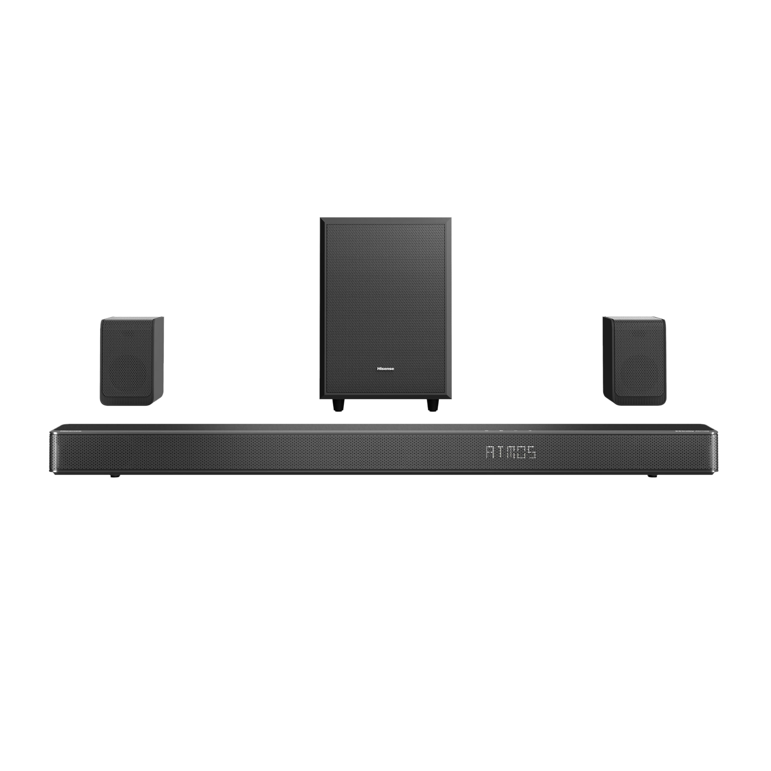 Hisense AX5125H 5.1.2 Soundbar mit kabellosem Subwoofer und Rücklautsprechern, 500W, Dolby Digital Plus, Dolby Atmos, Bluetooth, HDMI eARC/Optical/AUX/USB, Schwarz (2024)
