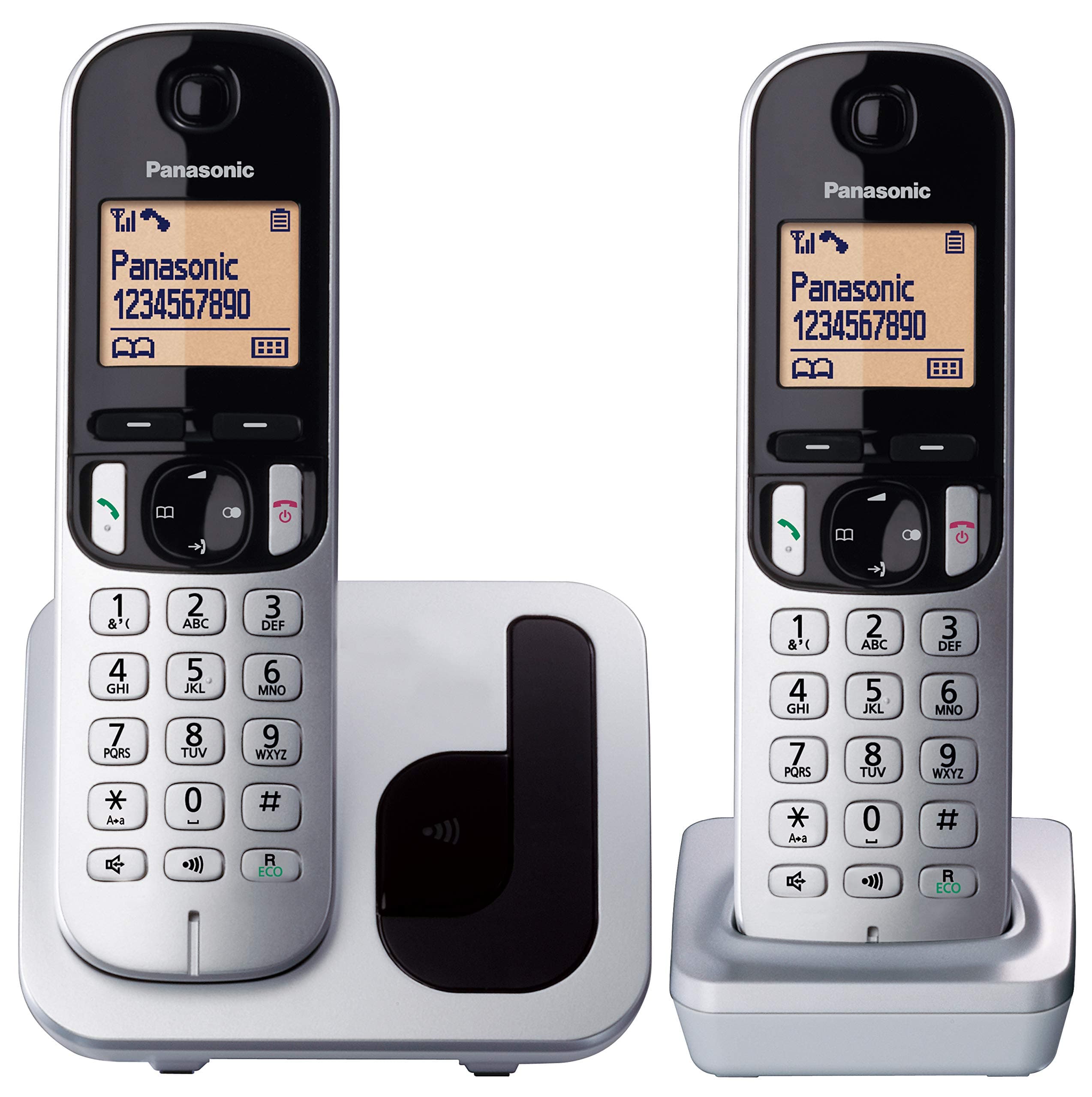 Panasonic KX-TGC212 DECT-Telefon Metallisch Anrufer-Identifikation, Silber