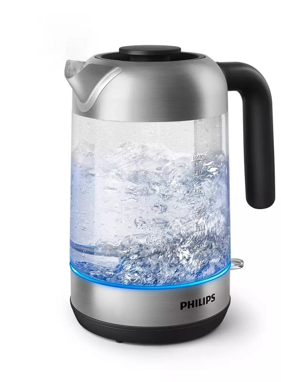 Philips 5000 Series Wasserkocher – 1,7L, Blaues Sensorlicht, 360°-Basis, Mikro-Sieb-Filter, Flaches Heizelement, Abnehmbarer Deckel, Schnelles Aufkochen, Energiesparend, Sicheres Design (HD9339/80)