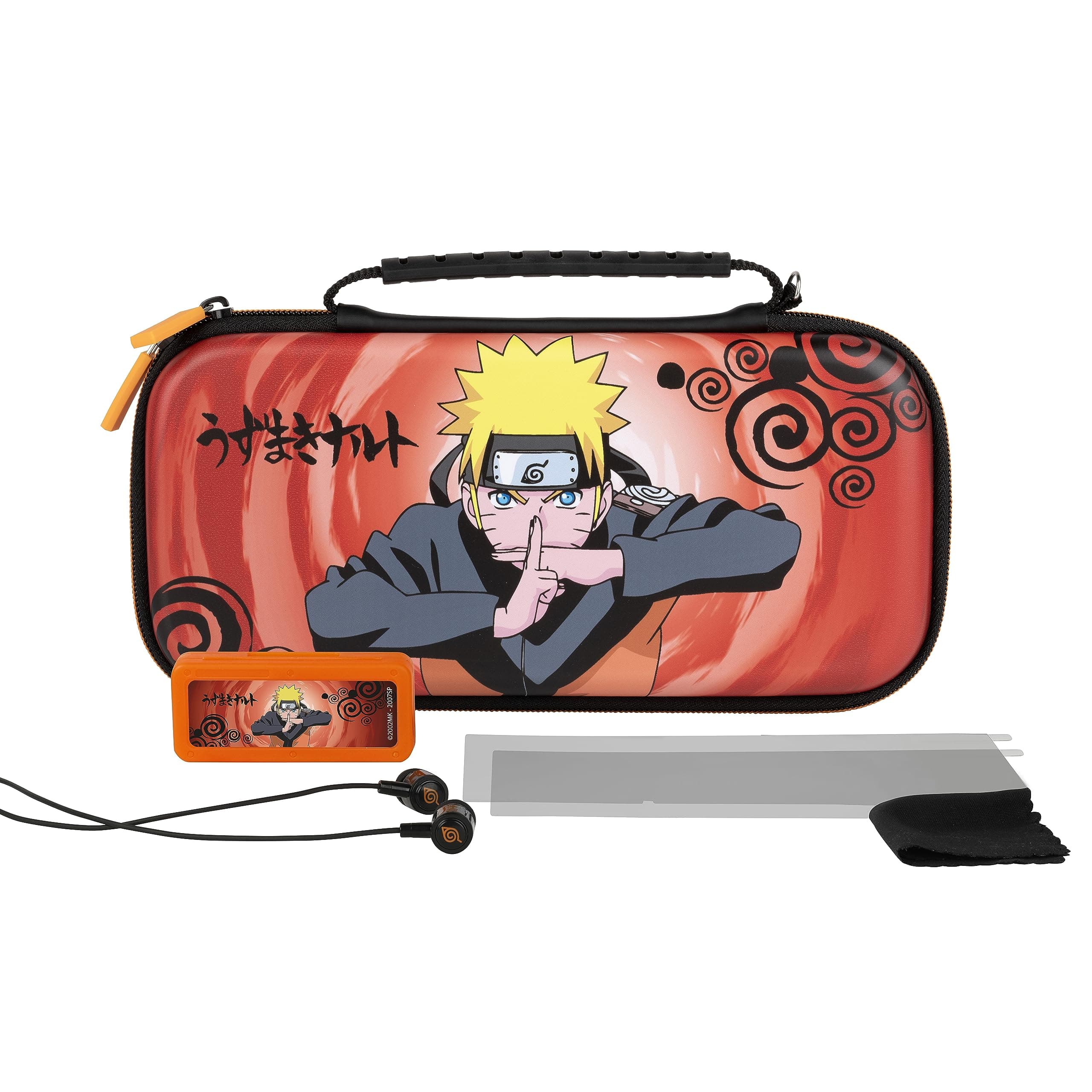 Konix Naruto Shippuden Gaming-Zubehörpaket Starter Kit Jutsu Nintendo Switch, Switch Lite und Switch OLED - Tasche - Spielebox - Kopfhörer